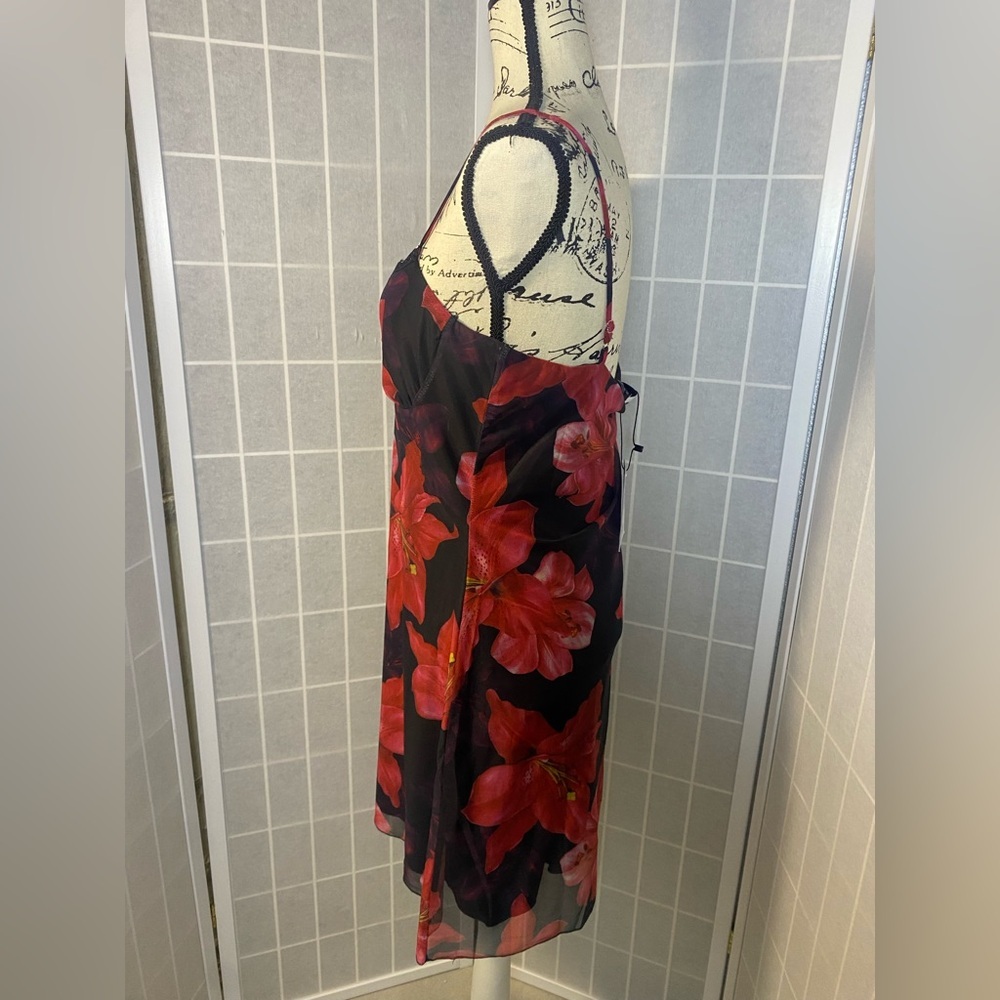 NWT PRINCESS POLLY Kellers Mini Dress Black / Floral - Picture 7 of 7